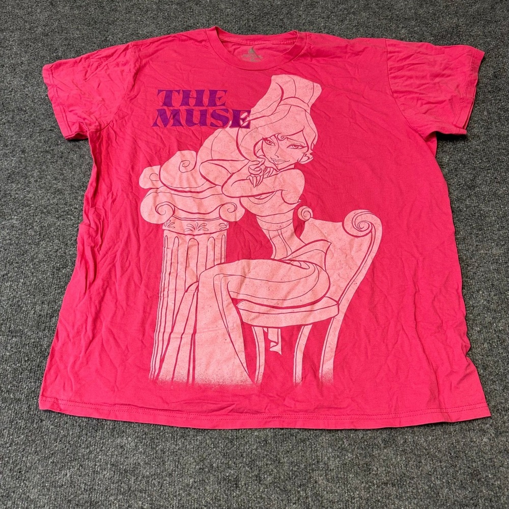 Disney T-Shirt Womens XXL Pink Hercules The Muse Megara Graphic Short Sleeve Tee